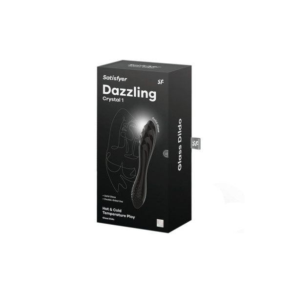 Gode en verre noir haute qualité Dazzling Crystal 1 Satisfyer 